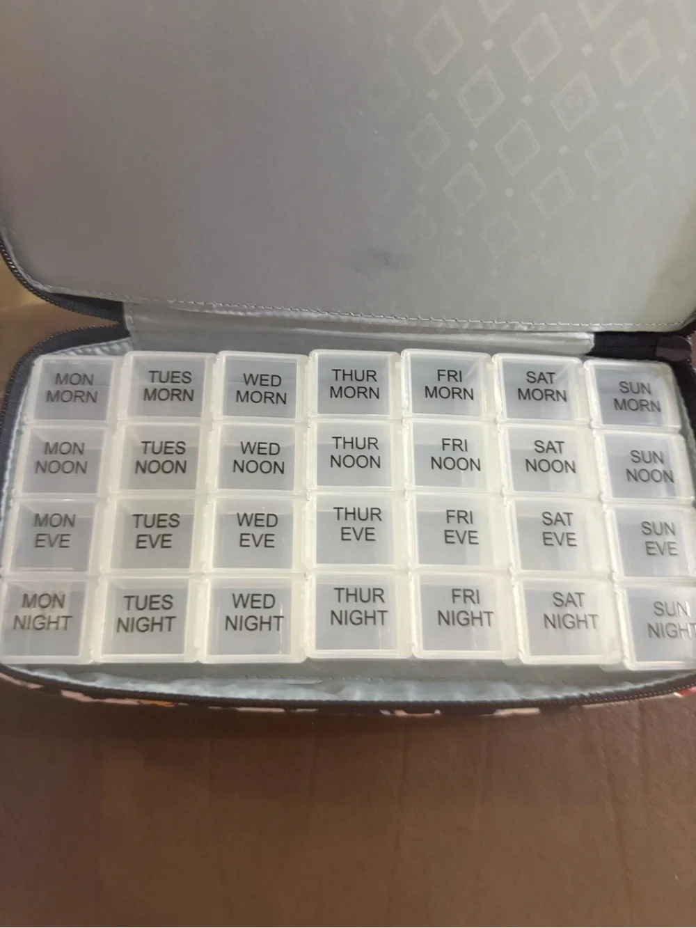 Travel Pill Organizer Floral 28 Compartments